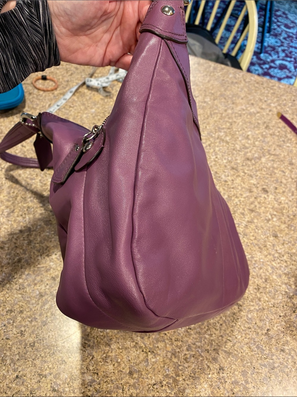 Coach SoHo Hobo Leather Shoulder Bag F17219 SV/Berry Purse Lynn - Picture 11 of 17